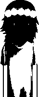 a black and white drawing of a person wearing a crown of thorns on their head