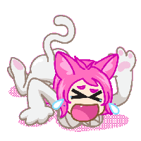 a cartoon drawing of a cat laughing with the word ha written on it