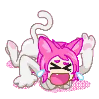 a cartoon drawing of a cat laughing with the word ha written on it