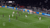 a soccer game between ajax and fra is being played at 9:19