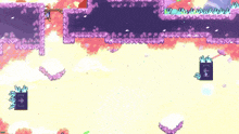 a video game with a purple and pink landscape