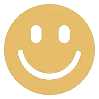 a smiley face with white eyes and a smile