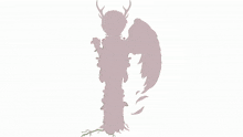 a drawing of a deer with antlers and wings made of flowers