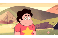 a cartoon character with a star on his shirt looks sad