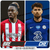 two soccer players one from bristol and one from chelsea