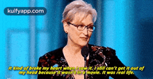 a woman wearing glasses is giving a speech and says it kind of broke my heart when i saw it .