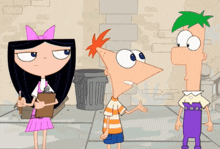 phineas and ferb from the phineas and ferb show standing next to each other