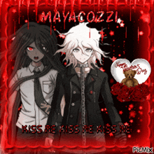 mayacozzi has created a valentine 's day card with two anime characters