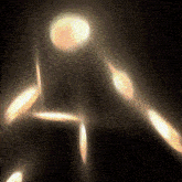 it looks like a painting of a person standing in the dark .