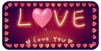 a neon sign that says love you with a heart in the middle