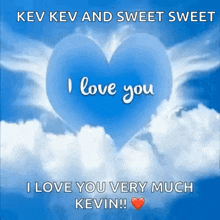 a blue heart in the sky with the words `` i love you '' written on it
