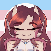 a cartoon drawing of a girl with horns on her ears