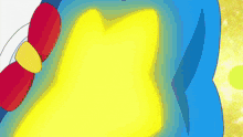 a cartoon character is wearing a blue shirt and red tie