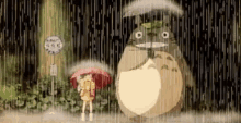 Totoro Rain GIF - Totoro Rain Umbrella GIFs