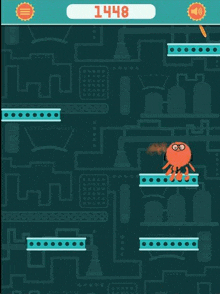 a video game with a score of 1448 on the screen