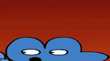 a cartoon character with a heart shaped face and arms