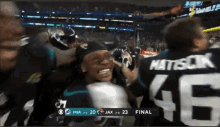a football player with the number 46 on their back