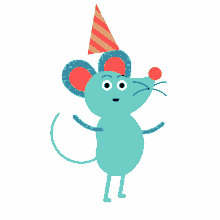 circus mouse party hat hop jump