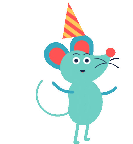 Happy Mouse Sticker - Circus Mouse Party Hat - Discover & Share GIFs