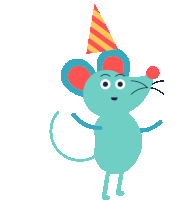 Happy Mouse Sticker - Circus Mouse Party Hat Stickers