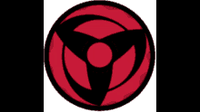 a red and black circle with a black circle in the center