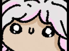 a cartoon drawing of a girl with white hair