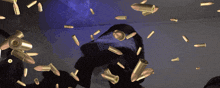 a bunch of bullets are flying around a person