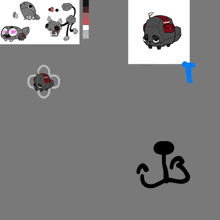 a drawing of a robot with the letters j and b on the bottom
