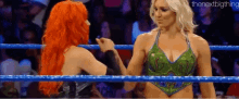 Becky Lynch Handshake GIF - Becky Lynch Handshake Charlotte Flair GIFs