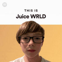 a young boy wearing glasses is on the cover of this is juice wrld album