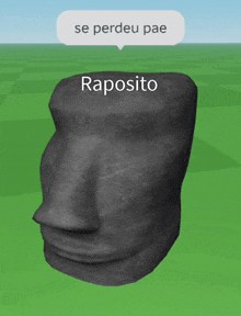 a statue of a face with a speech bubble that says se perdeu pae
