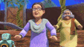 a cartoon of a woman with glasses and a man with a beard