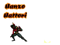 a video game character with the name hanzo hattori on the top
