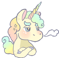 Irritated Unicorn Sighs Sticker - Sarcastic Soda Cake Unicorn Sparkling Eyes Stickers