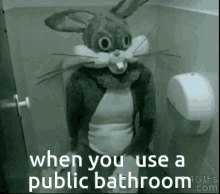 Funny Bathroom GIF - Funny Bathroom Bunny GIFs
