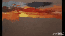 a painting is being painted with a spatula and the words made in animotica are visible