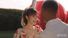Delighted Emily Cooper GIF - Delighted Emily Cooper Lily Collins GIFs