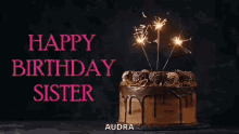 happy birthday sister birthday cake sparkler