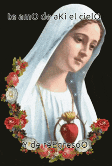 a picture of a woman with the words te amo de aki el cielo written on it