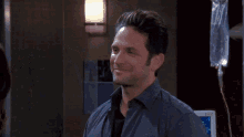 a man says " have i mentioned lately " in front of a hospital monitor