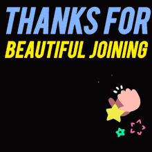 a poster that says thanks for beautiful joining with a woman