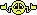 a pixel art of a skull with a sad face