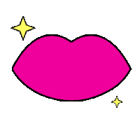 a pink lip with the word smii written on it