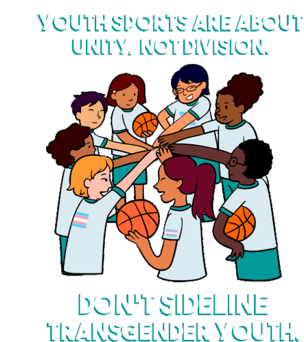 Trans Pride Youth Sports Are About Unity Not Division Sticker - Trans Pride Youth Sports Are About Unity Not Division Dont Sideline Transgender Youth Stickers