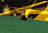a computer generated image of a person standing in front of a green wall