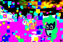 a colorful background with a cartoon character and the word os