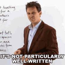 Its Not Particularly Well Written Benjamin GIF - Its Not Particularly Well Written Benjamin Learn English With Benjamin GIFs
