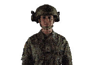 a woman in a us army uniform is wearing a helmet and headset