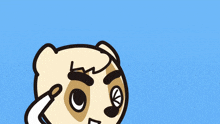 a cartoon of a bear with a yellow star above his head
