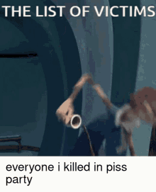 The List Of Victums Piss Party GIF - The List Of Victums Piss Party Kill Count GIFs